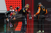 GP GRAN BRETAGNA, Max Verstappen (NLD) Red Bull Racing, second; Peter Bonnington (GBR) Mercedes AMG F1 Gara Engineer; Lewis Hamilton (GBR) Mercedes AMG F1, vincitore; Lando Norris (GBR) McLaren, third. 07.07.2024. Formula 1 World Championship, Rd 12, British Grand Prix, Silverstone, England, Gara Day. - www.xpbimages.com, EMail: requests@xpbimages.com © Copyright: Batchelor / XPB Images