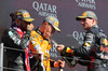 GP GRAN BRETAGNA, (L to R): Gara winner Lewis Hamilton (GBR) Mercedes AMG F1 celebrates on the podium with Lando Norris (GBR) McLaren e Max Verstappen (NLD) Red Bull Racing.

07.07.2024. Formula 1 World Championship, Rd 12, British Grand Prix, Silverstone, England, Gara Day.

 - www.xpbimages.com, EMail: requests@xpbimages.com © Copyright: Davenport / XPB Images