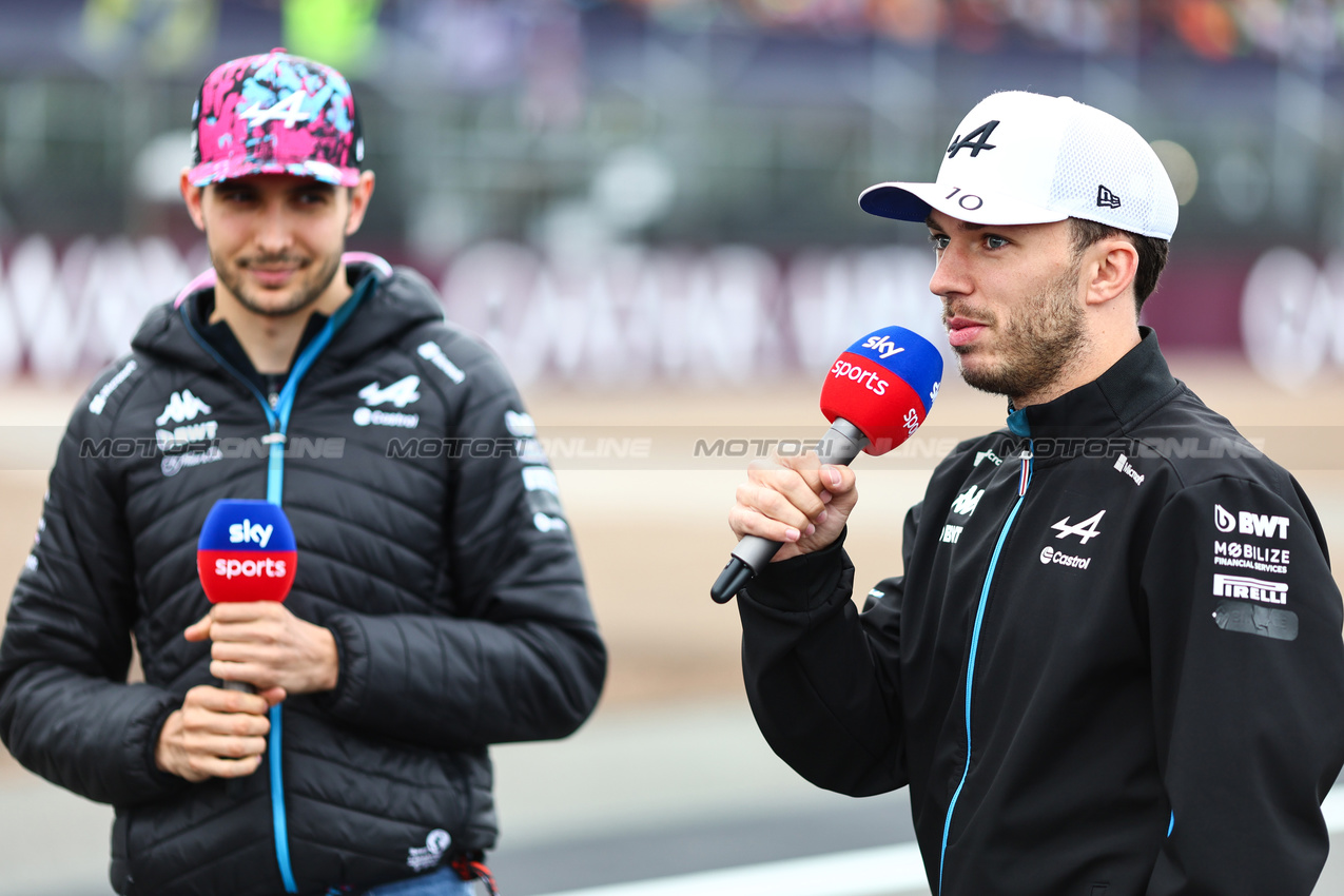 GP GRAN BRETAGNA, Pierre Gasly (FRA), Alpine F1 Team Esteban Ocon (FRA), Alpine F1 Team 
04.07.2024. Formula 1 World Championship, Rd 12, British Grand Prix, Silverstone, England, Preparation Day.
- www.xpbimages.com, EMail: requests@xpbimages.com © Copyright: Charniaux / XPB Images