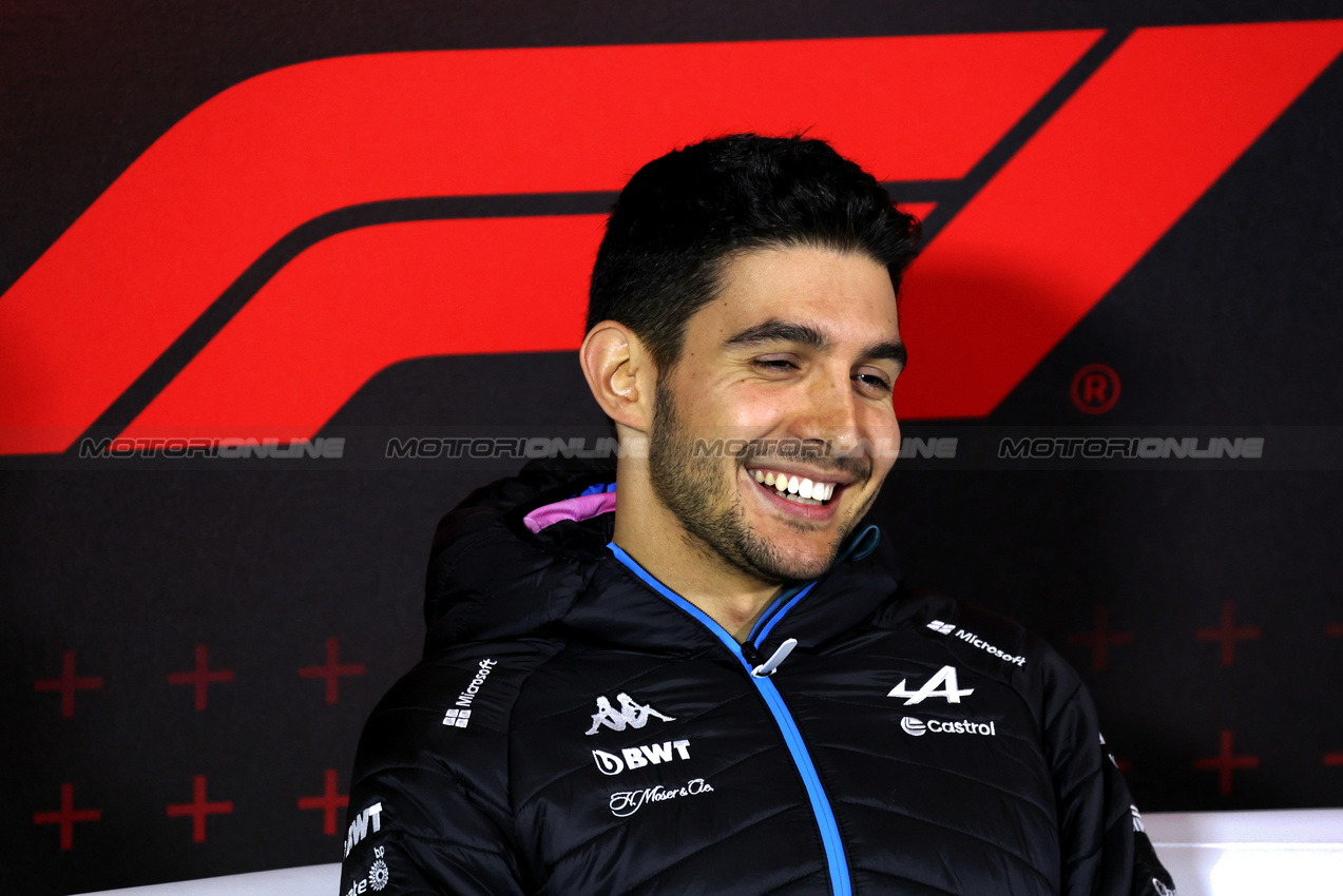 GP GRAN BRETAGNA, Esteban Ocon (FRA) Alpine F1 Team in the FIA Press Conference.

04.07.2024. Formula 1 World Championship, Rd 12, British Grand Prix, Silverstone, England, Preparation Day.

- www.xpbimages.com, EMail: requests@xpbimages.com © Copyright: Bearne / XPB Images