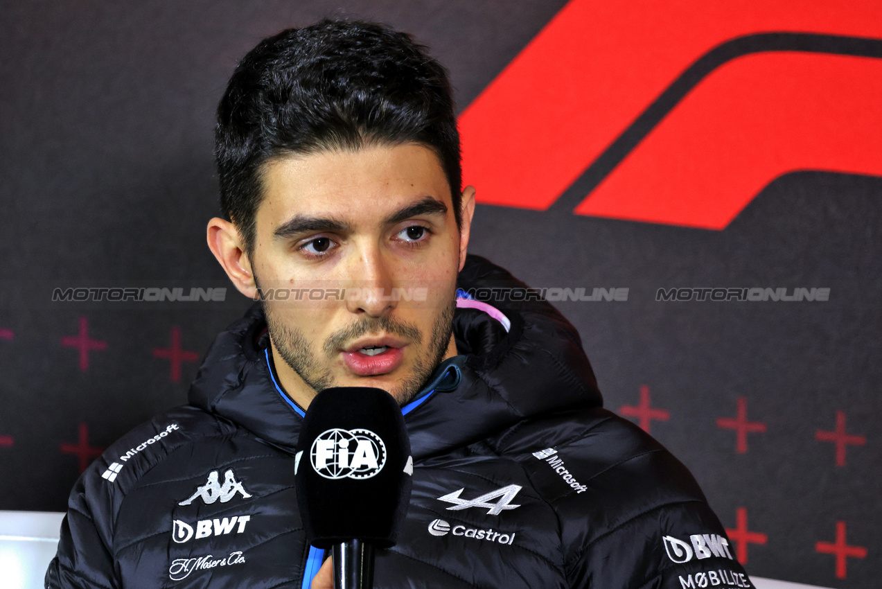 GP GRAN BRETAGNA, Esteban Ocon (FRA) Alpine F1 Team in the FIA Press Conference.

04.07.2024. Formula 1 World Championship, Rd 12, British Grand Prix, Silverstone, England, Preparation Day.

- www.xpbimages.com, EMail: requests@xpbimages.com © Copyright: Bearne / XPB Images