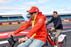 GP GRAN BRETAGNA, Charles Leclerc (MON) Ferrari rides the circuit with Will Buxton (GBR) F1 Digital Presenter.

04.07.2024. Formula 1 World Championship, Rd 12, British Grand Prix, Silverstone, England, Preparation Day.

- www.xpbimages.com, EMail: requests@xpbimages.com © Copyright: Bearne / XPB Images