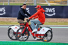 GP GRAN BRETAGNA, Charles Leclerc (MON) Ferrari rides the circuit with Will Buxton (GBR) F1 Digital Presenter.

04.07.2024. Formula 1 World Championship, Rd 12, British Grand Prix, Silverstone, England, Preparation Day.

- www.xpbimages.com, EMail: requests@xpbimages.com © Copyright: Bearne / XPB Images