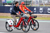 GP GRAN BRETAGNA, Charles Leclerc (MON) Ferrari rides the circuit with Will Buxton (GBR) F1 Digital Presenter.

04.07.2024. Formula 1 World Championship, Rd 12, British Grand Prix, Silverstone, England, Preparation Day.

- www.xpbimages.com, EMail: requests@xpbimages.com © Copyright: Bearne / XPB Images