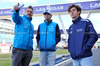 GP GRAN BRETAGNA, (L to R): Gaetan Jego, Williams Racing Gara Engineer with Logan Sargeant (USA) Williams Racing e Franco Colapinto (ARG) Williams Racing Academy Driver.

04.07.2024. Formula 1 World Championship, Rd 12, British Grand Prix, Silverstone, England, Preparation Day.

- www.xpbimages.com, EMail: requests@xpbimages.com © Copyright: Batchelor / XPB Images