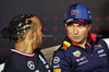 GP GRAN BRETAGNA, Sergio Perez (MEX) Red Bull Racing e Lewis Hamilton (GBR) Mercedes AMG F1 in the FIA Press Conference.

04.07.2024. Formula 1 World Championship, Rd 12, British Grand Prix, Silverstone, England, Preparation Day.

- www.xpbimages.com, EMail: requests@xpbimages.com © Copyright: Bearne / XPB Images