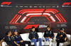 GP GRAN BRETAGNA, (L to R): Lewis Hamilton (GBR) Mercedes AMG F1; Sergio Perez (MEX) Red Bull Racing; Esteban Ocon (FRA) Alpine F1 Team; George Russell (GBR) Mercedes AMG F1; e Lando Norris (GBR) McLaren, in the FIA Press Conference.

04.07.2024. Formula 1 World Championship, Rd 12, British Grand Prix, Silverstone, England, Preparation Day.

- www.xpbimages.com, EMail: requests@xpbimages.com © Copyright: Bearne / XPB Images