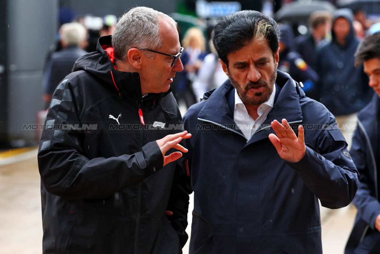 GP GRAN BRETAGNA, (L to R): Stefano Domenicali (ITA) Formula One President e CEO with Mohammed Bin Sulayem (UAE) FIA President.



06.07.2024. Formula 1 World Championship, Rd 12, British Grand Prix, Silverstone, England, Qualifiche Day.

 - www.xpbimages.com, EMail: requests@xpbimages.com © Copyright: Coates / XPB Images