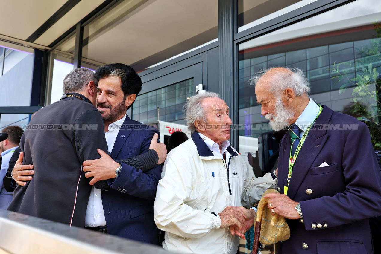 GP GRAN BRETAGNA, (L to R): Mohammed Bin Sulayem (UAE) FIA President with Jackie Stewart (GBR) e HRH Prince Michael of Kent (GBR).

06.07.2024. Formula 1 World Championship, Rd 12, British Grand Prix, Silverstone, England, Qualifiche Day.

- www.xpbimages.com, EMail: requests@xpbimages.com © Copyright: Moy / XPB Images