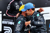 GP GRAN BRETAGNA, George Russell (GBR) Mercedes AMG F1 celebrates his pole position in qualifying parc ferme with second placed team mate Lewis Hamilton (GBR) Mercedes AMG F1.

06.07.2024. Formula 1 World Championship, Rd 12, British Grand Prix, Silverstone, England, Qualifiche Day.

- www.xpbimages.com, EMail: requests@xpbimages.com © Copyright: Batchelor / XPB Images