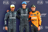 GP GRAN BRETAGNA, Qualifiche top three in parc ferme (L to R): Lewis Hamilton (GBR) Mercedes AMG F1, second; George Russell (GBR) Mercedes AMG F1, pole position; Lando Norris (GBR) McLaren, third.

06.07.2024. Formula 1 World Championship, Rd 12, British Grand Prix, Silverstone, England, Qualifiche Day.

- www.xpbimages.com, EMail: requests@xpbimages.com © Copyright: Batchelor / XPB Images