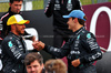 GP GRAN BRETAGNA, (L to R): Second placed Lewis Hamilton (GBR) Mercedes AMG F1 celebrates with team mate e pole sitter George Russell (GBR) Mercedes AMG F1 in qualifying parc ferme.

06.07.2024. Formula 1 World Championship, Rd 12, British Grand Prix, Silverstone, England, Qualifiche Day.

 - www.xpbimages.com, EMail: requests@xpbimages.com © Copyright: Coates / XPB Images