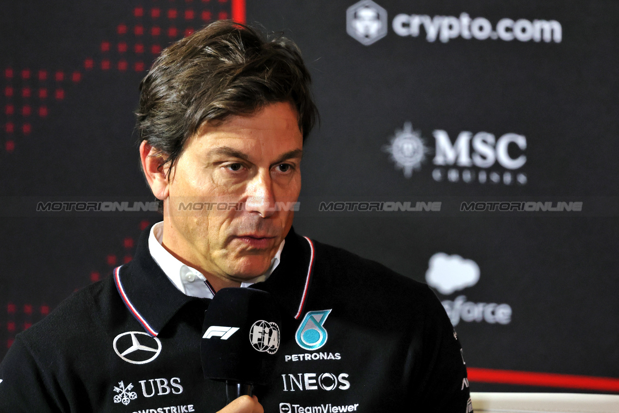 GP GRAN BRETAGNA, Toto Wolff (GER) Mercedes AMG F1 Shareholder e Executive Director in the FIA Press Conference.

05.07.2024. Formula 1 World Championship, Rd 12, British Grand Prix, Silverstone, England, Practice Day.

- www.xpbimages.com, EMail: requests@xpbimages.com © Copyright: Bearne / XPB Images