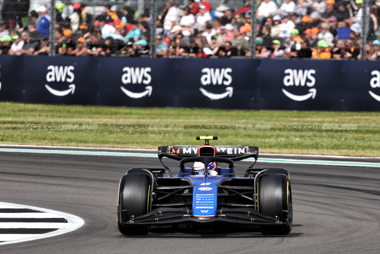 GP GRAN BRETAGNA, Logan Sargeant (USA) Williams Racing FW46.

05.07.2024. Formula 1 World Championship, Rd 12, British Grand Prix, Silverstone, England, Practice Day.

- www.xpbimages.com, EMail: requests@xpbimages.com © Copyright: Bearne / XPB Images