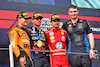 GP IMOLA, The podium (L to R): Lando Norris (GBR) McLaren, second; Max Verstappen (NLD) Red Bull Racing, vincitore; Charles Leclerc (MON) Ferrari, third; David Morgan (GBR) Red Bull Racing Aero Trackside Performance Team Leader.
19.05.2024. Formula 1 World Championship, Rd 7, Emilia Romagna Grand Prix, Imola, Italy, Gara Day.
- www.xpbimages.com, EMail: requests@xpbimages.com © Copyright: Batchelor / XPB Images