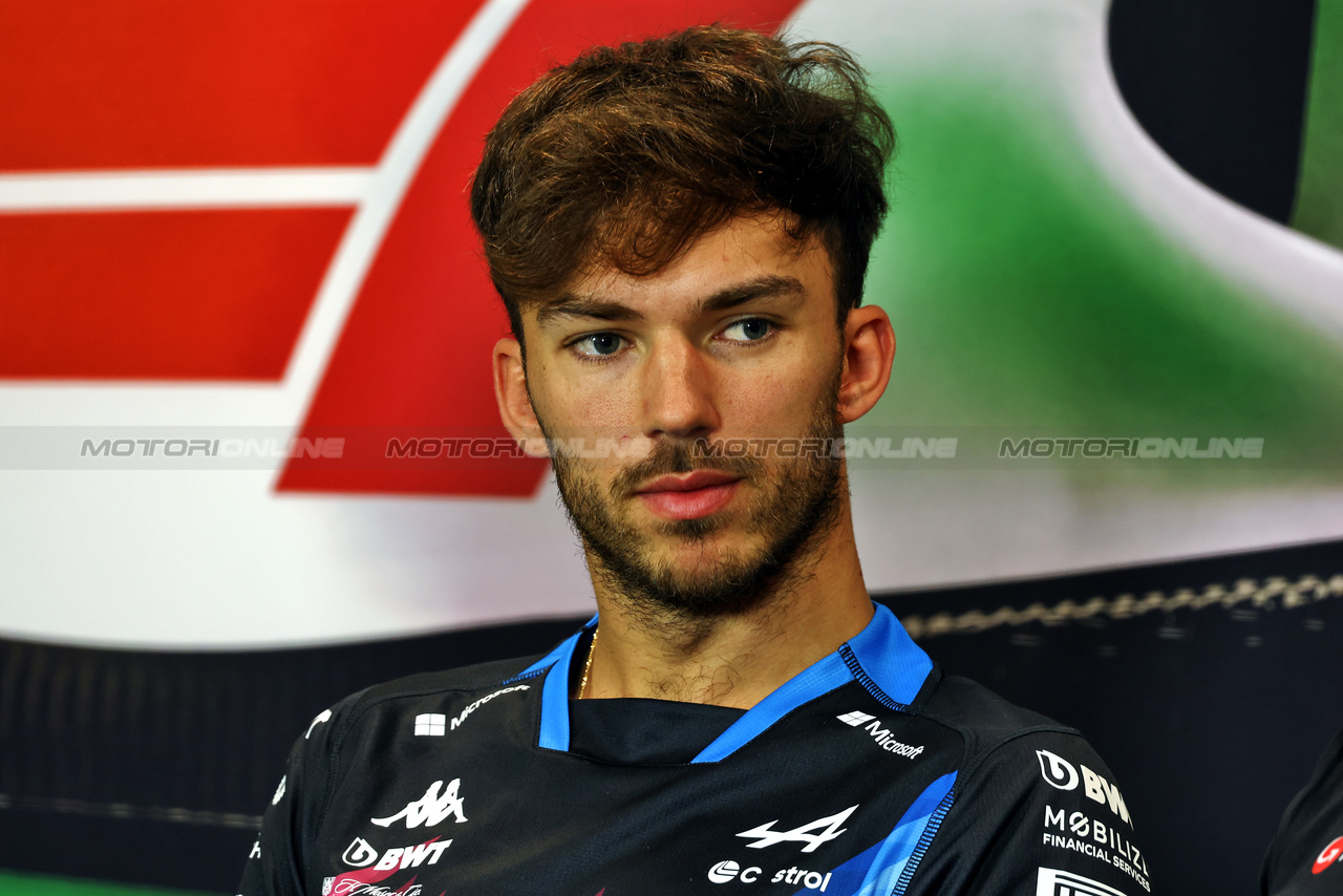 GP IMOLA, Pierre Gasly (FRA) Alpine F1 Team in the FIA Press Conference.

16.05.2024. Formula 1 World Championship, Rd 7, Emilia Romagna Grand Prix, Imola, Italy, Preparation Day.

 - www.xpbimages.com, EMail: requests@xpbimages.com © Copyright: Staley / XPB Images