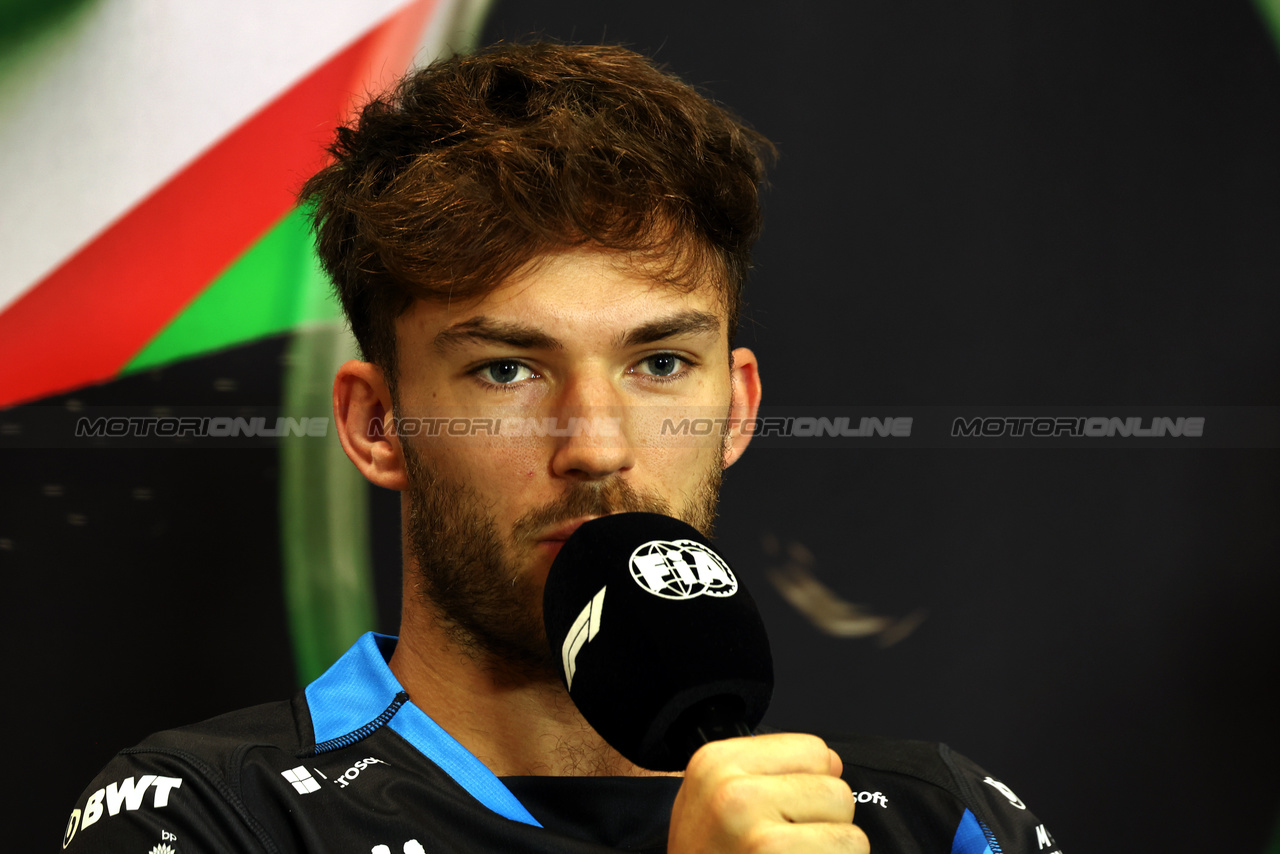 GP IMOLA, Pierre Gasly (FRA) Alpine F1 Team in the FIA Press Conference.

16.05.2024. Formula 1 World Championship, Rd 7, Emilia Romagna Grand Prix, Imola, Italy, Preparation Day.

 - www.xpbimages.com, EMail: requests@xpbimages.com © Copyright: Staley / XPB Images