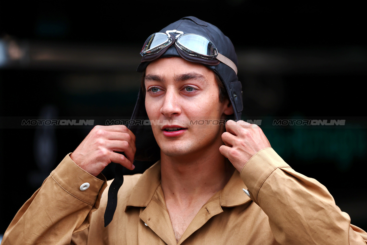 GP IMOLA, George Russell (GBR) in vintage race overalls.

16.05.2024. Formula 1 World Championship, Rd 7, Emilia Romagna Grand Prix, Imola, Italy, Preparation Day.

 - www.xpbimages.com, EMail: requests@xpbimages.com © Copyright: Coates / XPB Images