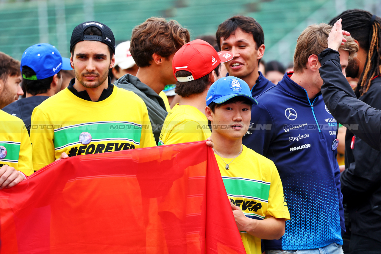 GP IMOLA, Esteban Ocon (FRA) Alpine F1 Team e Yuki Tsunoda (JPN) RB - tribute run for Ayrton Senna e Roland Ratzenberger.

16.05.2024. Formula 1 World Championship, Rd 7, Emilia Romagna Grand Prix, Imola, Italy, Preparation Day.

- www.xpbimages.com, EMail: requests@xpbimages.com © Copyright: Batchelor / XPB Images