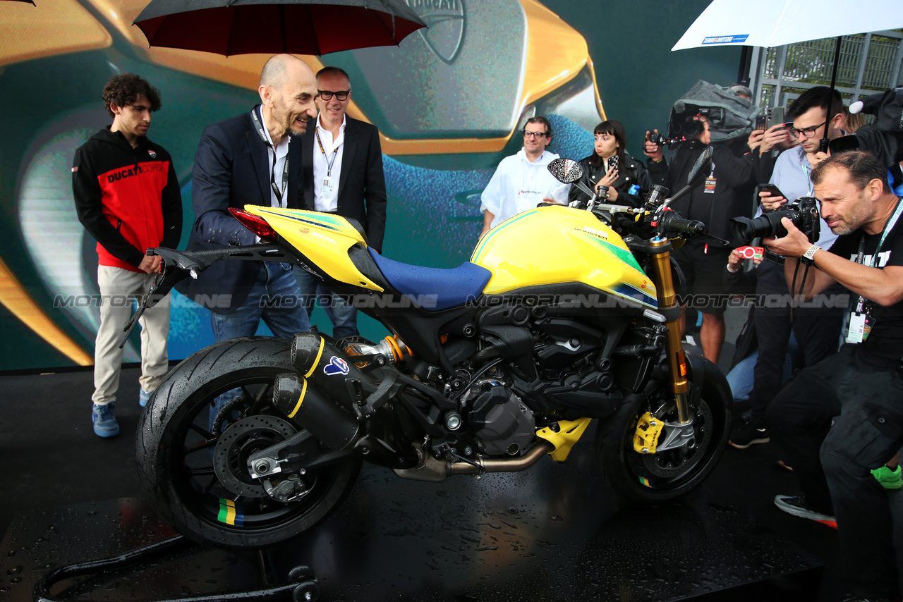 GP IMOLA, Claudio Domenicali (ITA) Ducati Corse CEO - Ducati Monster Senna motorbike.

16.05.2024. Formula 1 World Championship, Rd 7, Emilia Romagna Grand Prix, Imola, Italy, Preparation Day.

- www.xpbimages.com, EMail: requests@xpbimages.com © Copyright: XPB Images