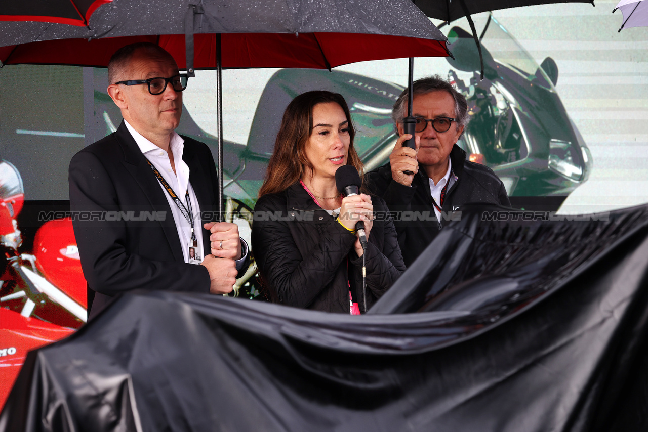 GP IMOLA, (L to R): Stefano Domenicali (ITA) Formula One President e CEO e Bianca Senna (BRA) Senna Brands CEO - Ducati Monster Senna motorbike.

16.05.2024. Formula 1 World Championship, Rd 7, Emilia Romagna Grand Prix, Imola, Italy, Preparation Day.

- www.xpbimages.com, EMail: requests@xpbimages.com © Copyright: XPB Images