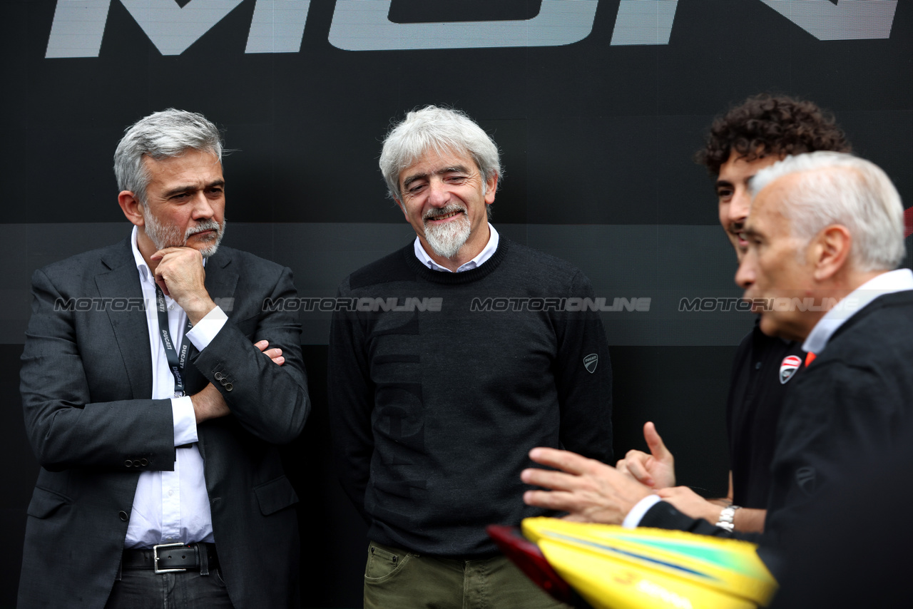 GP IMOLA, Luigi DallIgna (ITA) Ducati Corse General Manager (Centre) - Ducati Monster Senna motorbike.

16.05.2024. Formula 1 World Championship, Rd 7, Emilia Romagna Grand Prix, Imola, Italy, Preparation Day.

- www.xpbimages.com, EMail: requests@xpbimages.com © Copyright: XPB Images