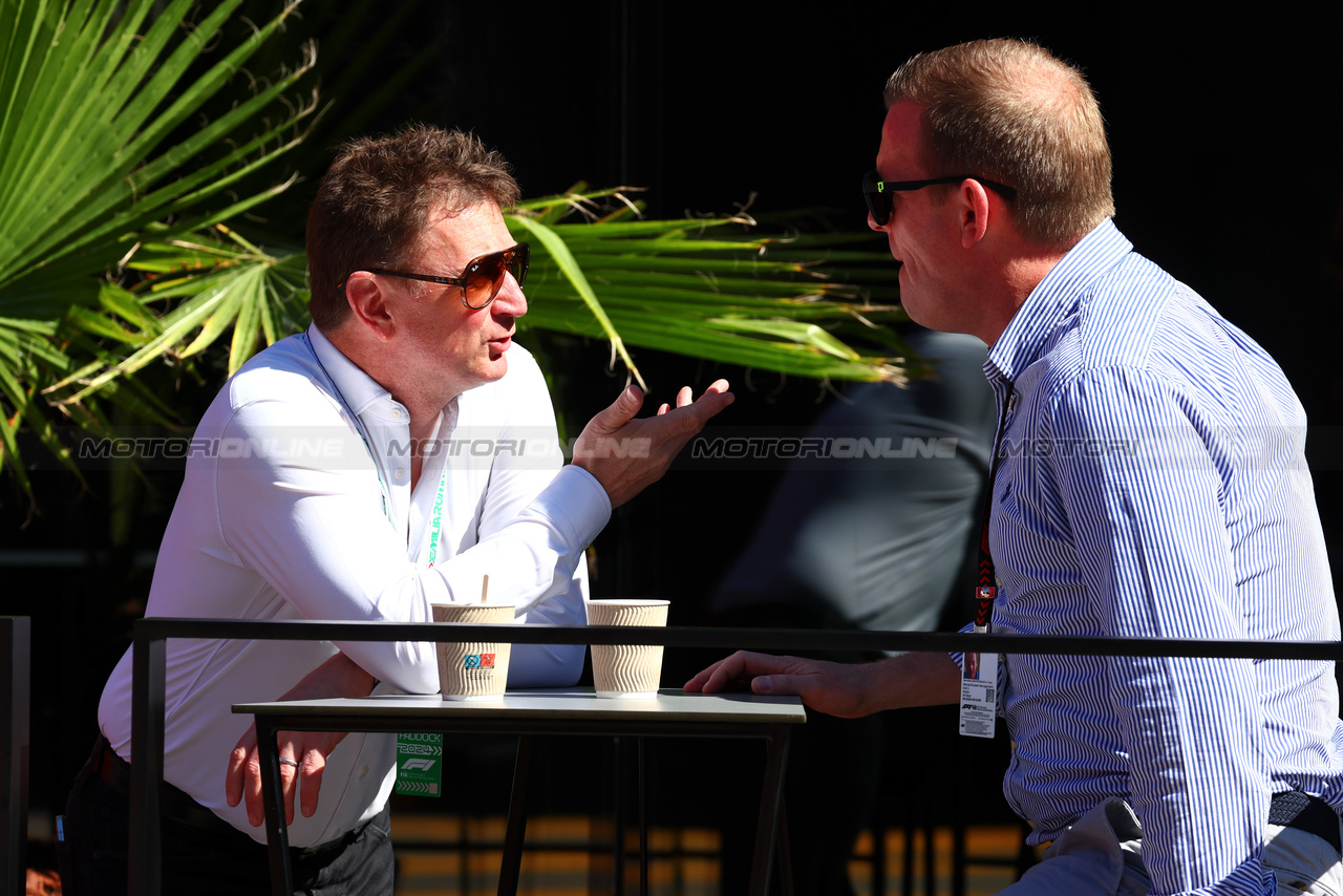 GP IMOLA, (L to R): Allan McNish (GBR) Audi Director of Motorsport Coordination with Harry Soden (GBR) Driver Manager.

18.05.2024. Formula 1 World Championship, Rd 7, Emilia Romagna Grand Prix, Imola, Italy, Qualifiche Day.

 - www.xpbimages.com, EMail: requests@xpbimages.com © Copyright: Coates / XPB Images