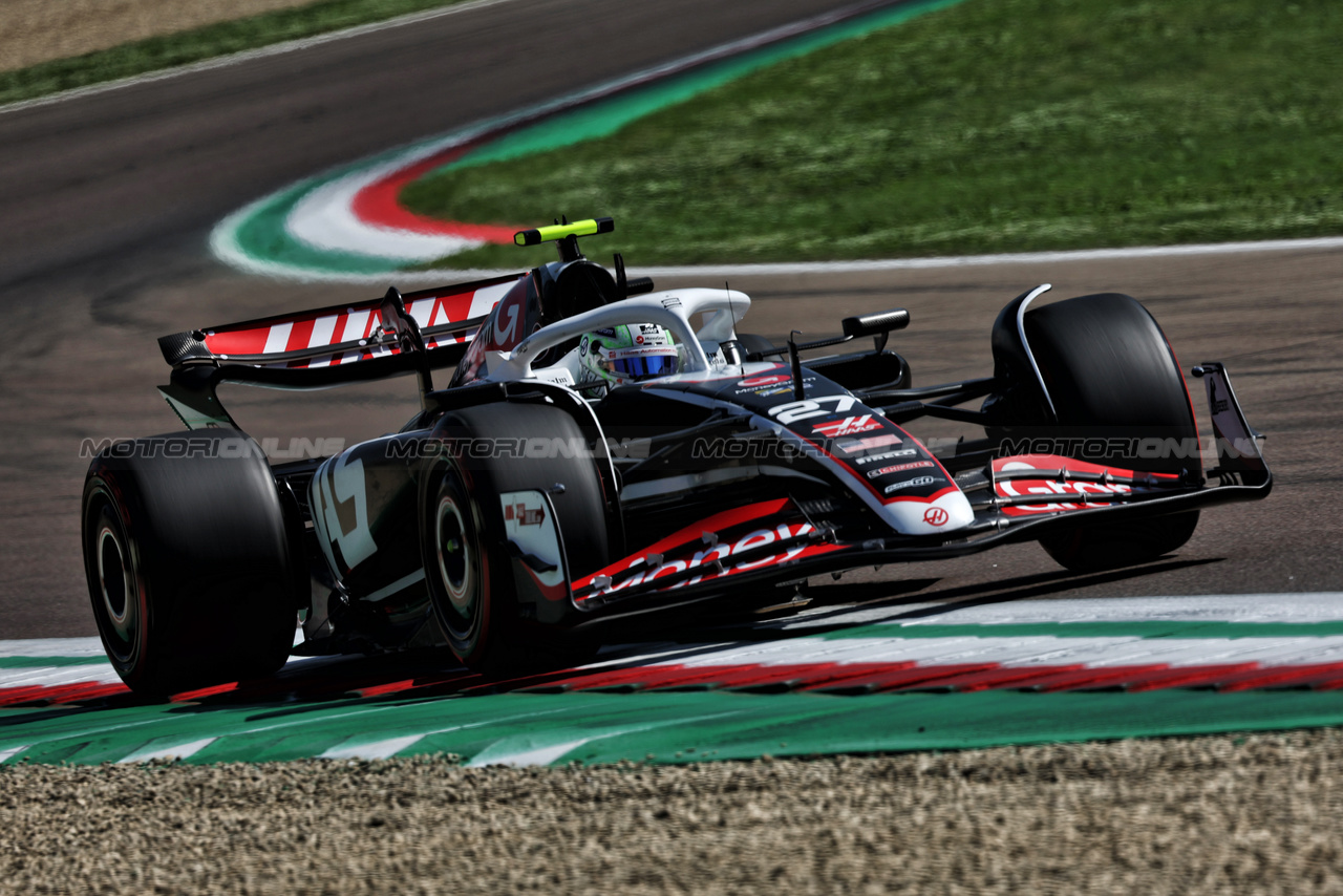 GP IMOLA, Nico Hulkenberg (GER) Haas VF-24.

18.05.2024. Formula 1 World Championship, Rd 7, Emilia Romagna Grand Prix, Imola, Italy, Qualifiche Day.

 - www.xpbimages.com, EMail: requests@xpbimages.com © Copyright: Staley / XPB Images