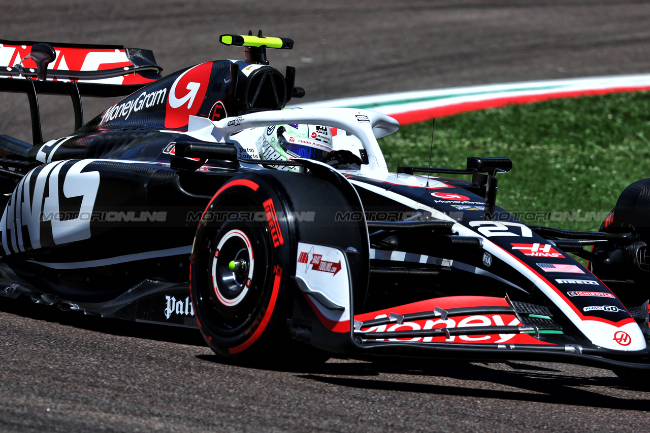 GP IMOLA, Nico Hulkenberg (GER) Haas VF-24.

17.05.2024. Formula 1 World Championship, Rd 7, Emilia Romagna Grand Prix, Imola, Italy, Practice Day.

 - www.xpbimages.com, EMail: requests@xpbimages.com © Copyright: Coates / XPB Images