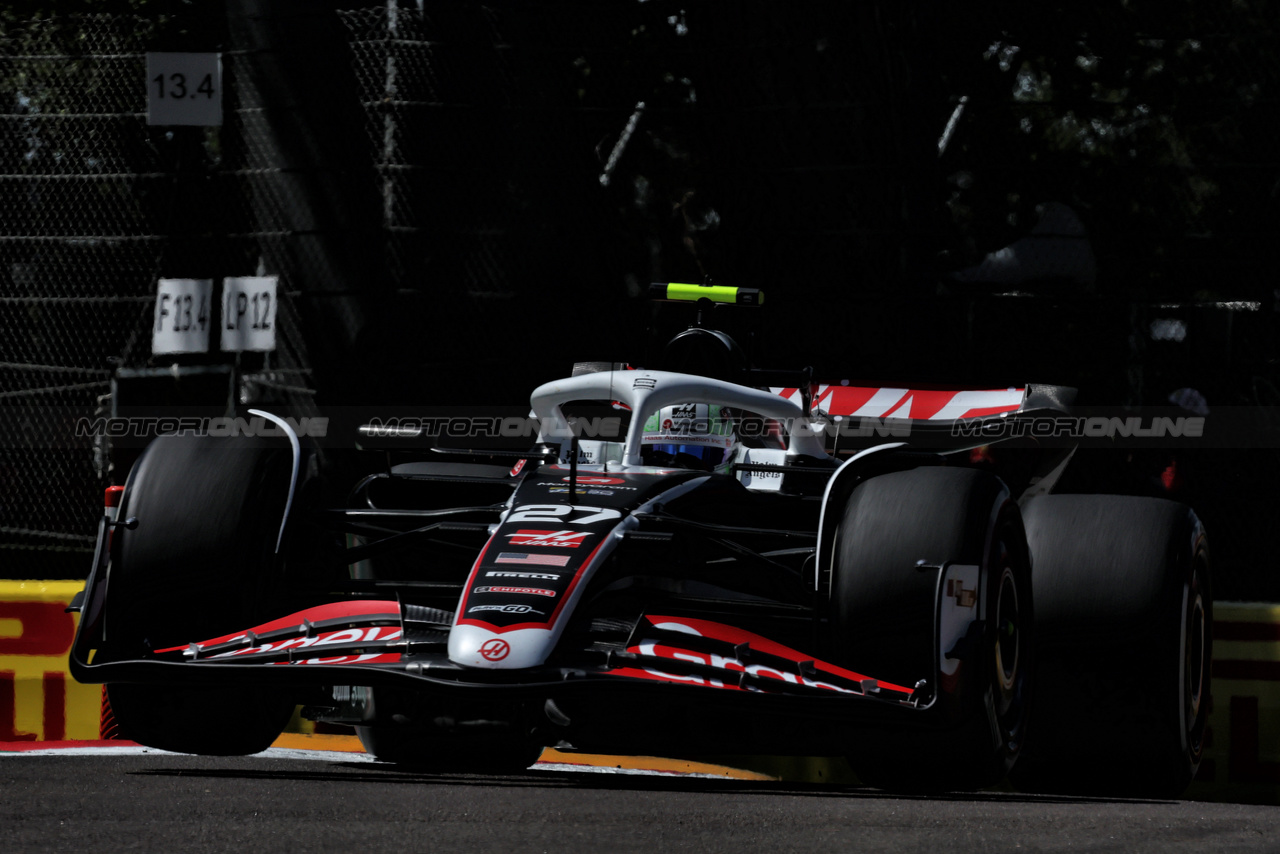 GP IMOLA, Nico Hulkenberg (GER) Haas VF-24.

17.05.2024. Formula 1 World Championship, Rd 7, Emilia Romagna Grand Prix, Imola, Italy, Practice Day.

 - www.xpbimages.com, EMail: requests@xpbimages.com © Copyright: Staley / XPB Images