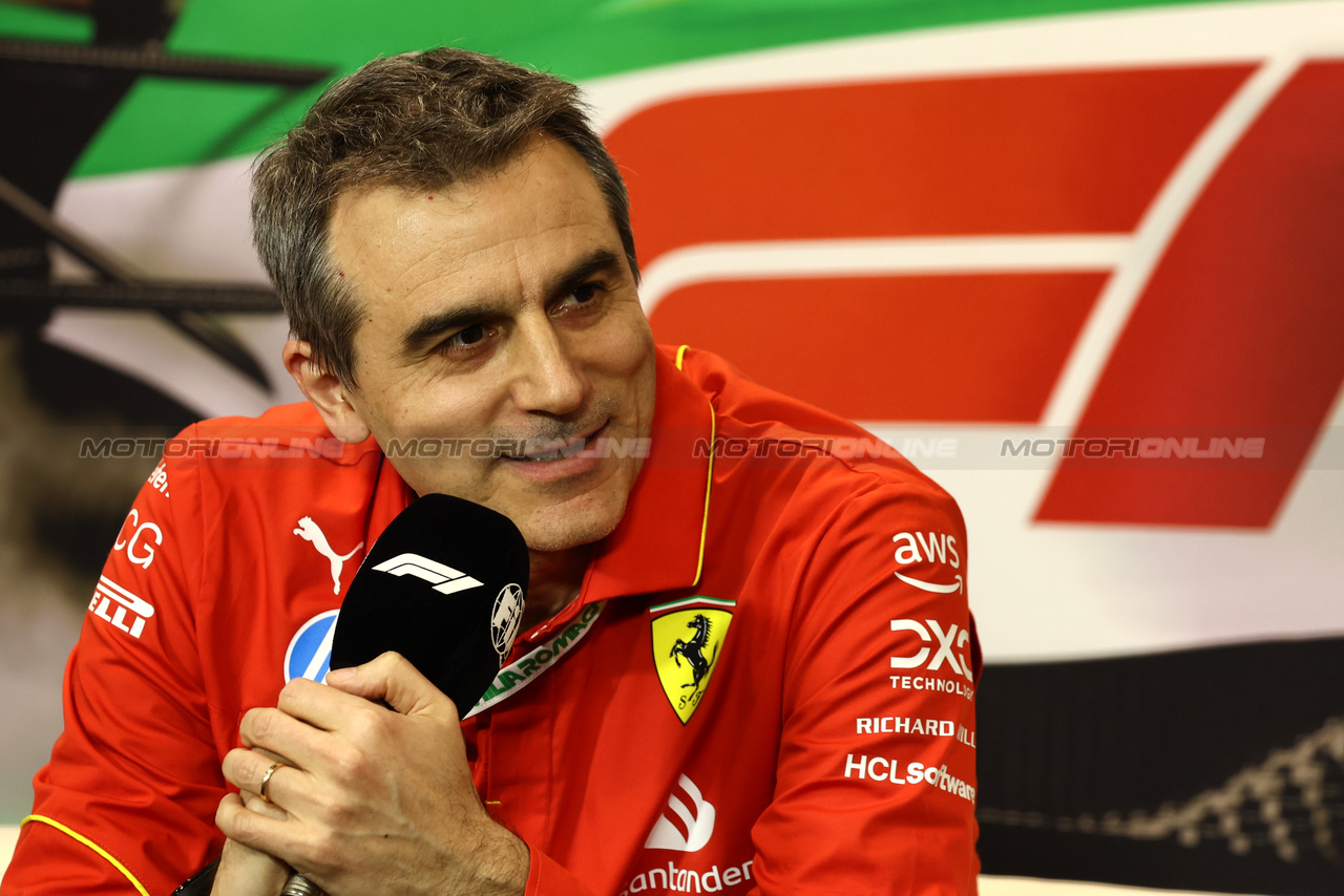 GP IMOLA, Enrico Gualtieri (ITA) Ferrari Technical Director of Power Unit in the FIA Press Conference.

17.05.2024. Formula 1 World Championship, Rd 7, Emilia Romagna Grand Prix, Imola, Italy, Practice Day.

 - www.xpbimages.com, EMail: requests@xpbimages.com © Copyright: Staley / XPB Images