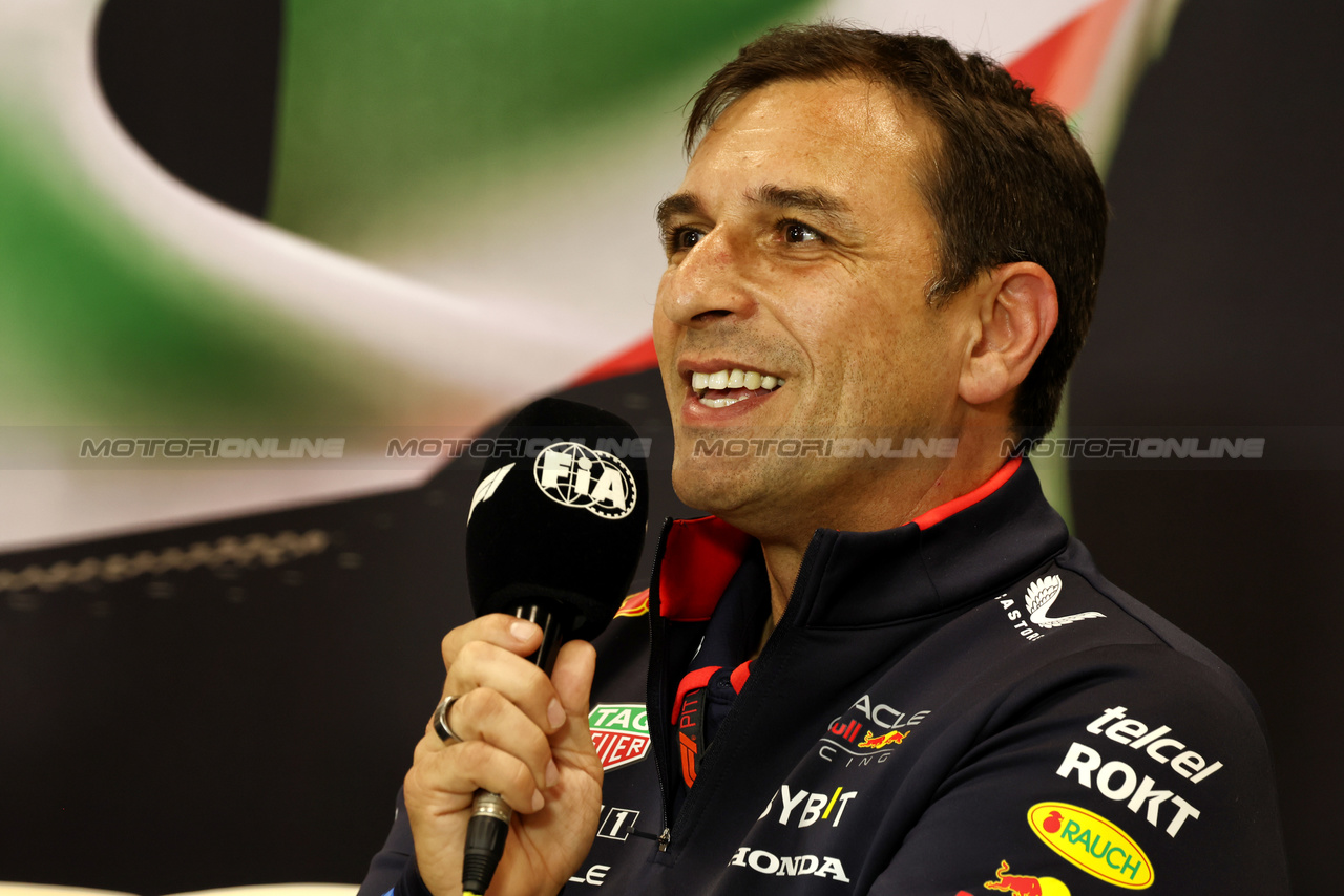 GP IMOLA, Pierre Wache (FRA) Red Bull Racing Technical Director in the FIA Press Conference.

17.05.2024. Formula 1 World Championship, Rd 7, Emilia Romagna Grand Prix, Imola, Italy, Practice Day.

 - www.xpbimages.com, EMail: requests@xpbimages.com © Copyright: Staley / XPB Images