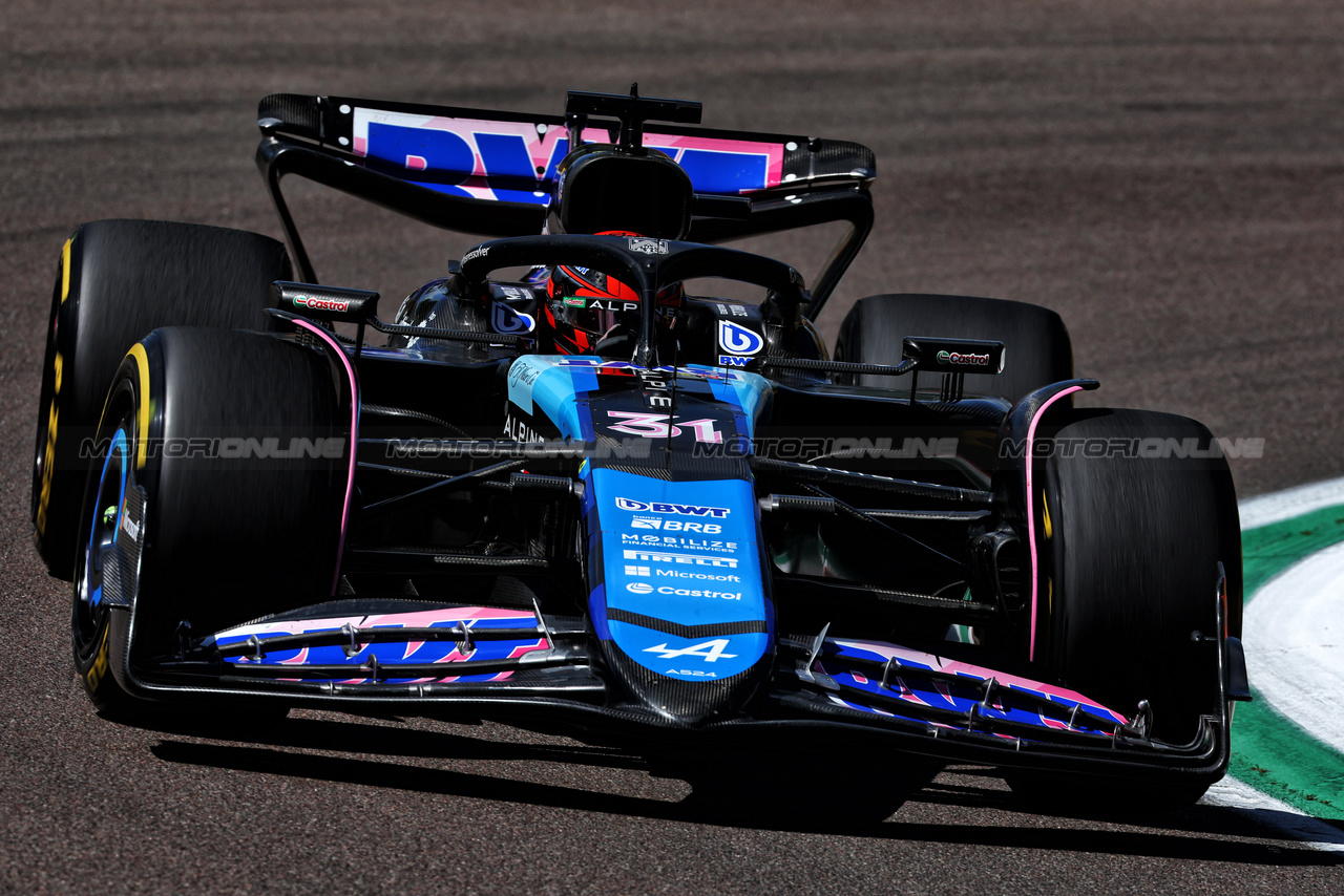 GP IMOLA, Esteban Ocon (FRA) Alpine F1 Team A524.

17.05.2024. Formula 1 World Championship, Rd 7, Emilia Romagna Grand Prix, Imola, Italy, Practice Day.

 - www.xpbimages.com, EMail: requests@xpbimages.com © Copyright: Coates / XPB Images