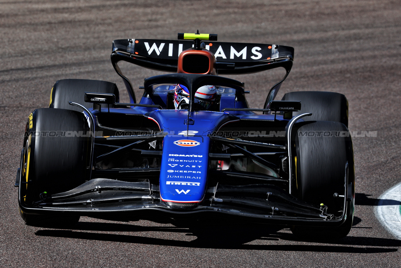 GP IMOLA, Logan Sargeant (USA) Williams Racing FW46.

17.05.2024. Formula 1 World Championship, Rd 7, Emilia Romagna Grand Prix, Imola, Italy, Practice Day.

 - www.xpbimages.com, EMail: requests@xpbimages.com © Copyright: Coates / XPB Images