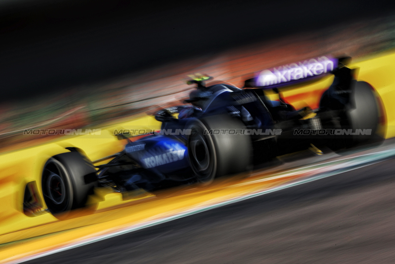 GP IMOLA, Logan Sargeant (USA) Williams Racing FW46.

17.05.2024. Formula 1 World Championship, Rd 7, Emilia Romagna Grand Prix, Imola, Italy, Practice Day.

 - www.xpbimages.com, EMail: requests@xpbimages.com © Copyright: Staley / XPB Images