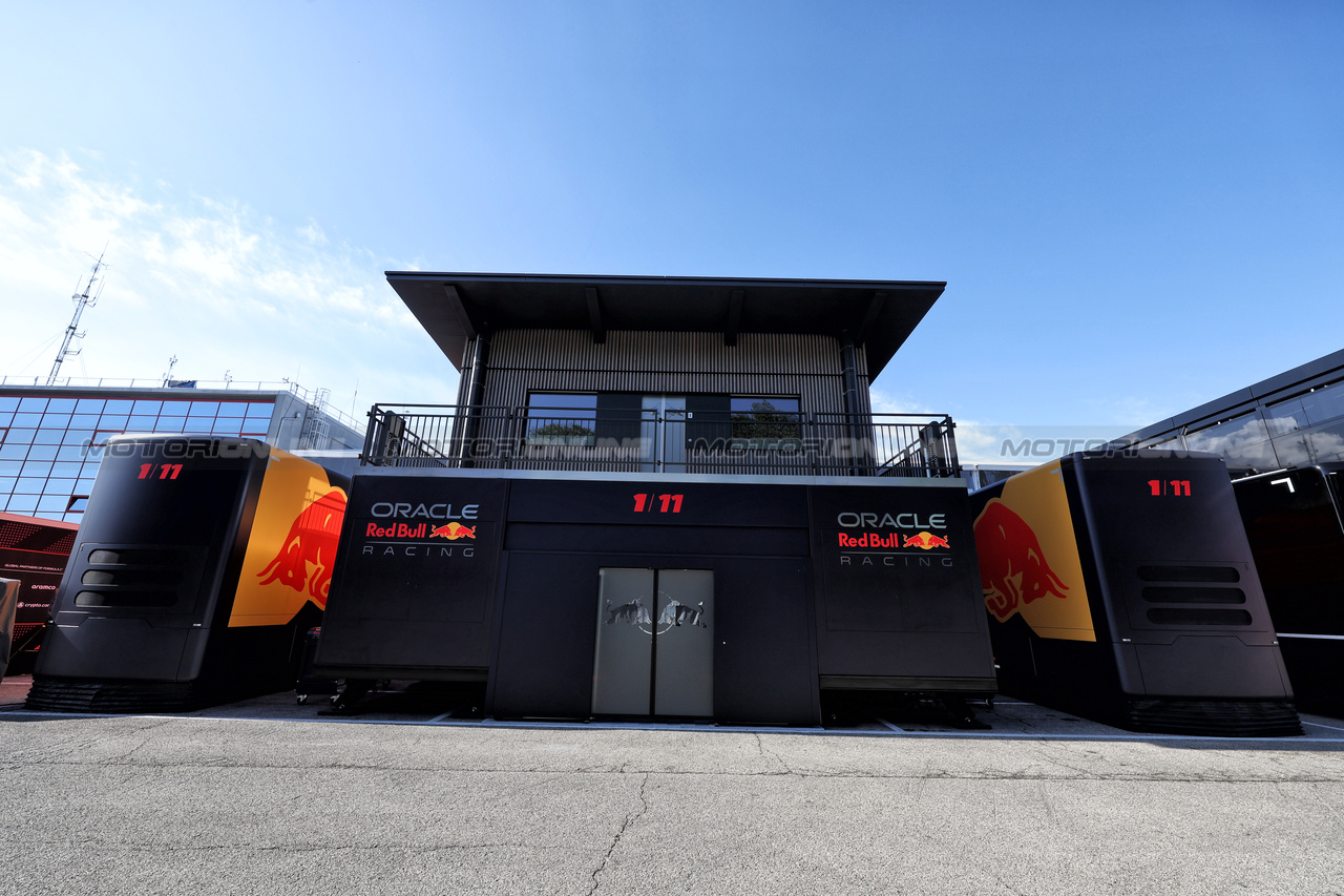 GP IMOLA, Red Bull Racing trucks in the paddock.

17.05.2024. Formula 1 World Championship, Rd 7, Emilia Romagna Grand Prix, Imola, Italy, Practice Day.

 - www.xpbimages.com, EMail: requests@xpbimages.com © Copyright: Staley / XPB Images