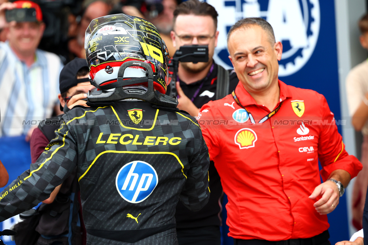 GP ITALIA, 1st place Charles Leclerc (MON) Ferrari SF-24 with Diego Loverno (ITA) Ferrari Sporting Director Ferrari
01.09.2024. Formula 1 World Championship, Rd 16, Italian Grand Prix, Monza, Italy, Gara Day.
- www.xpbimages.com, EMail: requests@xpbimages.com © Copyright: Batchelor / XPB Images