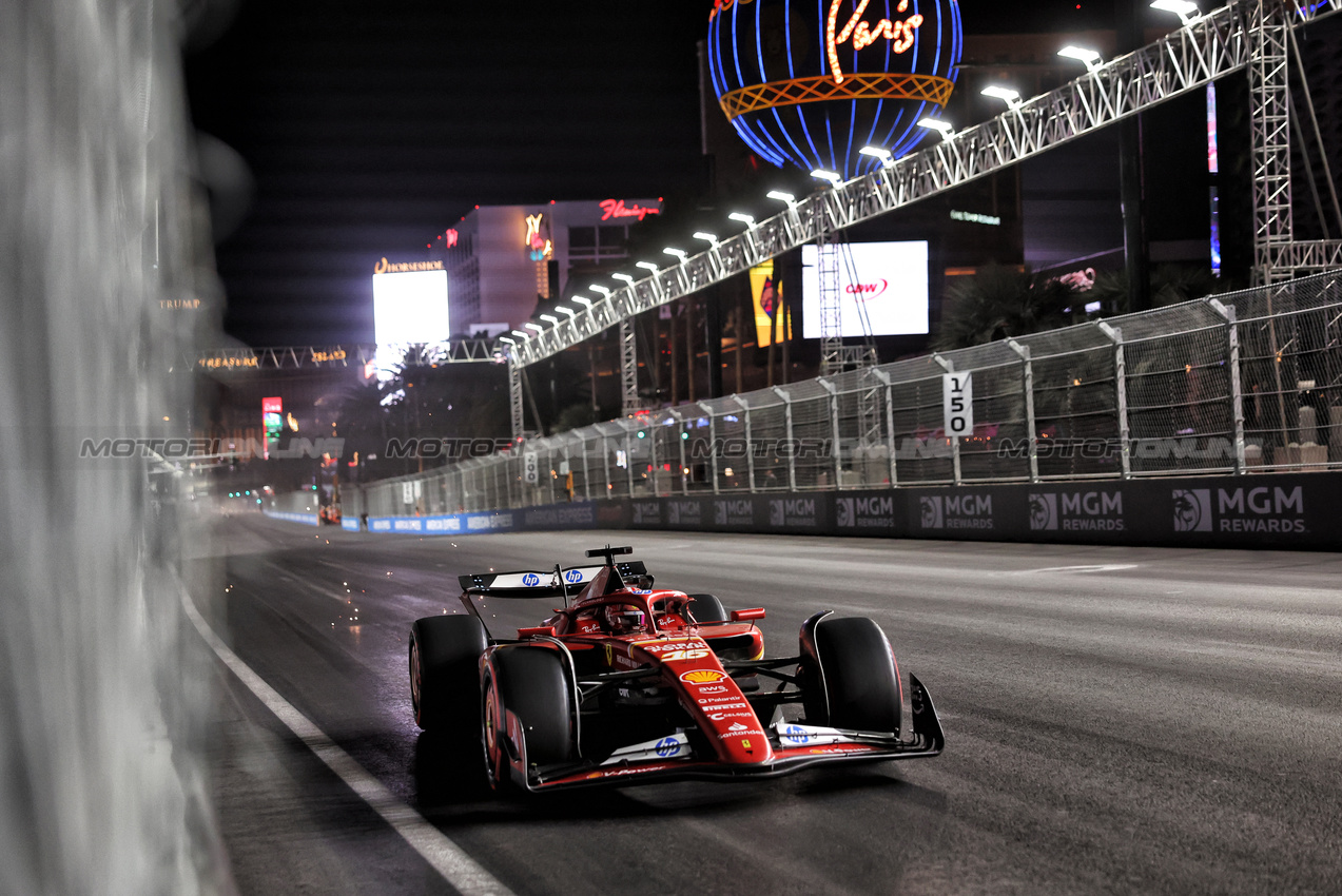 GP LAS VEGAS, Charles Leclerc (MON) Ferrari SF-24.

21.11.2024. Formula 1 World Championship, Rd 22, Las Vegas Grand Prix, Las Vegas, Nevada, USA, Practice Day

- www.xpbimages.com, EMail: requests@xpbimages.com © Copyright: Bearne / XPB Images