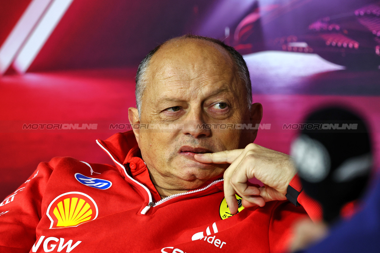 GP LAS VEGAS, Frederic Vasseur (FRA) Ferrari Team Principal in the FIA Press Conference.

21.11.2024. Formula 1 World Championship, Rd 22, Las Vegas Grand Prix, Las Vegas, Nevada, USA, Practice Day

- www.xpbimages.com, EMail: requests@xpbimages.com © Copyright: Charniaux / XPB Images