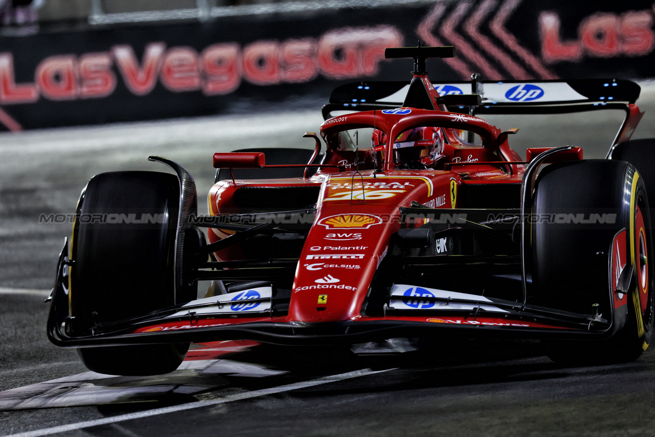 GP LAS VEGAS, Charles Leclerc (MON) Ferrari SF-24.

21.11.2024. Formula 1 World Championship, Rd 22, Las Vegas Grand Prix, Las Vegas, Nevada, USA, Practice Day

- www.xpbimages.com, EMail: requests@xpbimages.com © Copyright: Charniaux / XPB Images