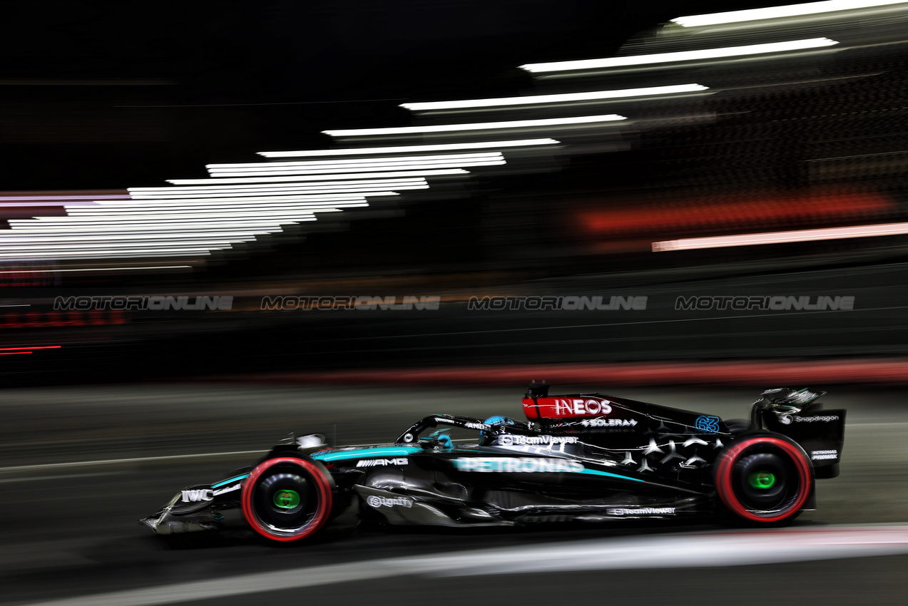 GP LAS VEGAS, George Russell (GBR) Mercedes AMG F1 W15.

21.11.2024. Formula 1 World Championship, Rd 22, Las Vegas Grand Prix, Las Vegas, Nevada, USA, Practice Day

- www.xpbimages.com, EMail: requests@xpbimages.com © Copyright: Charniaux / XPB Images
