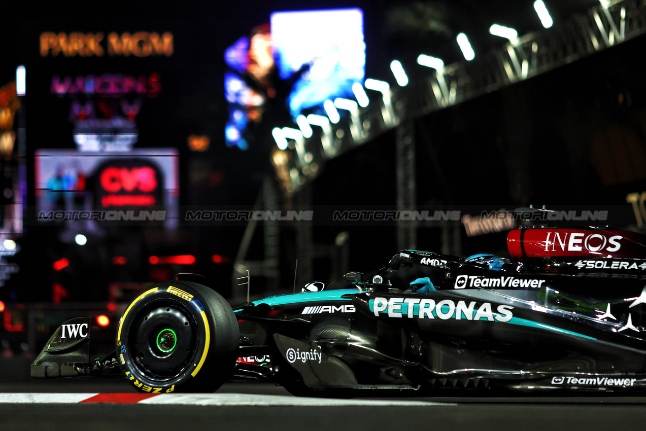 GP LAS VEGAS, George Russell (GBR) Mercedes AMG F1 W15.

21.11.2024. Formula 1 World Championship, Rd 22, Las Vegas Grand Prix, Las Vegas, Nevada, USA, Practice Day

- www.xpbimages.com, EMail: requests@xpbimages.com © Copyright: Charniaux / XPB Images