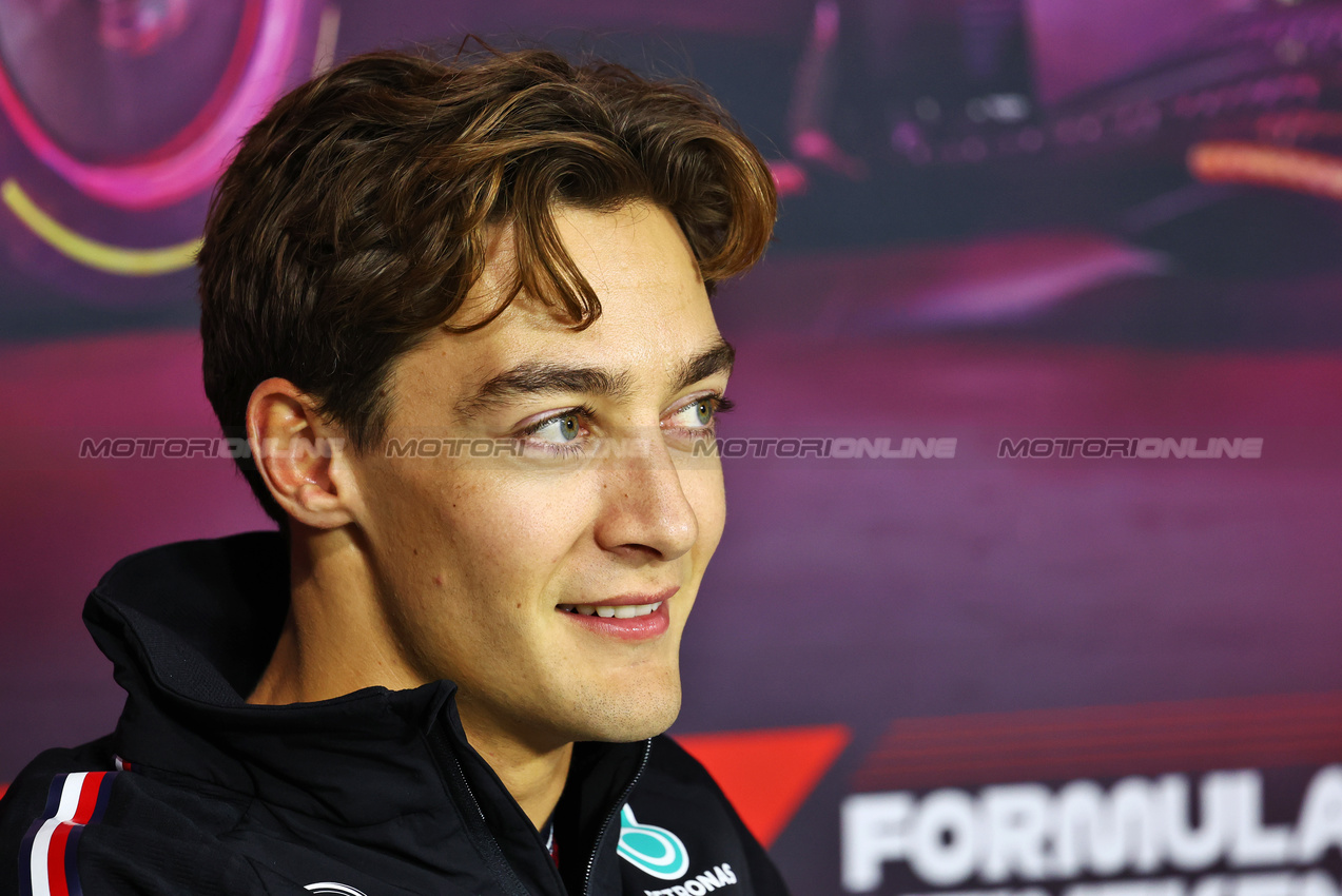 GP LAS VEGAS, George Russell (GBR) Mercedes AMG F1 in the FIA Press Conference.

20.11.2024. Formula 1 World Championship, Rd 22, Las Vegas Grand Prix, Las Vegas, Nevada, USA, Preparation Day.

- www.xpbimages.com, EMail: requests@xpbimages.com © Copyright: Charniaux / XPB Images