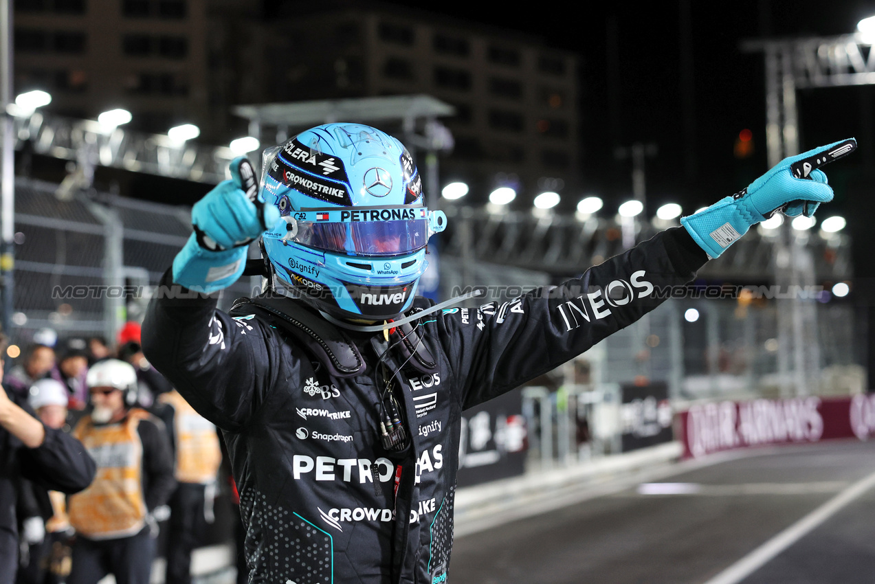 GP LAS VEGAS, Gara winner George Russell (GBR) Mercedes AMG F1 celebrates in parc ferme.

23.11.2024. Formula 1 World Championship, Rd 22, Las Vegas Grand Prix, Las Vegas, Nevada, USA, Gara Day.

- www.xpbimages.com, EMail: requests@xpbimages.com © Copyright: Bearne / XPB Images