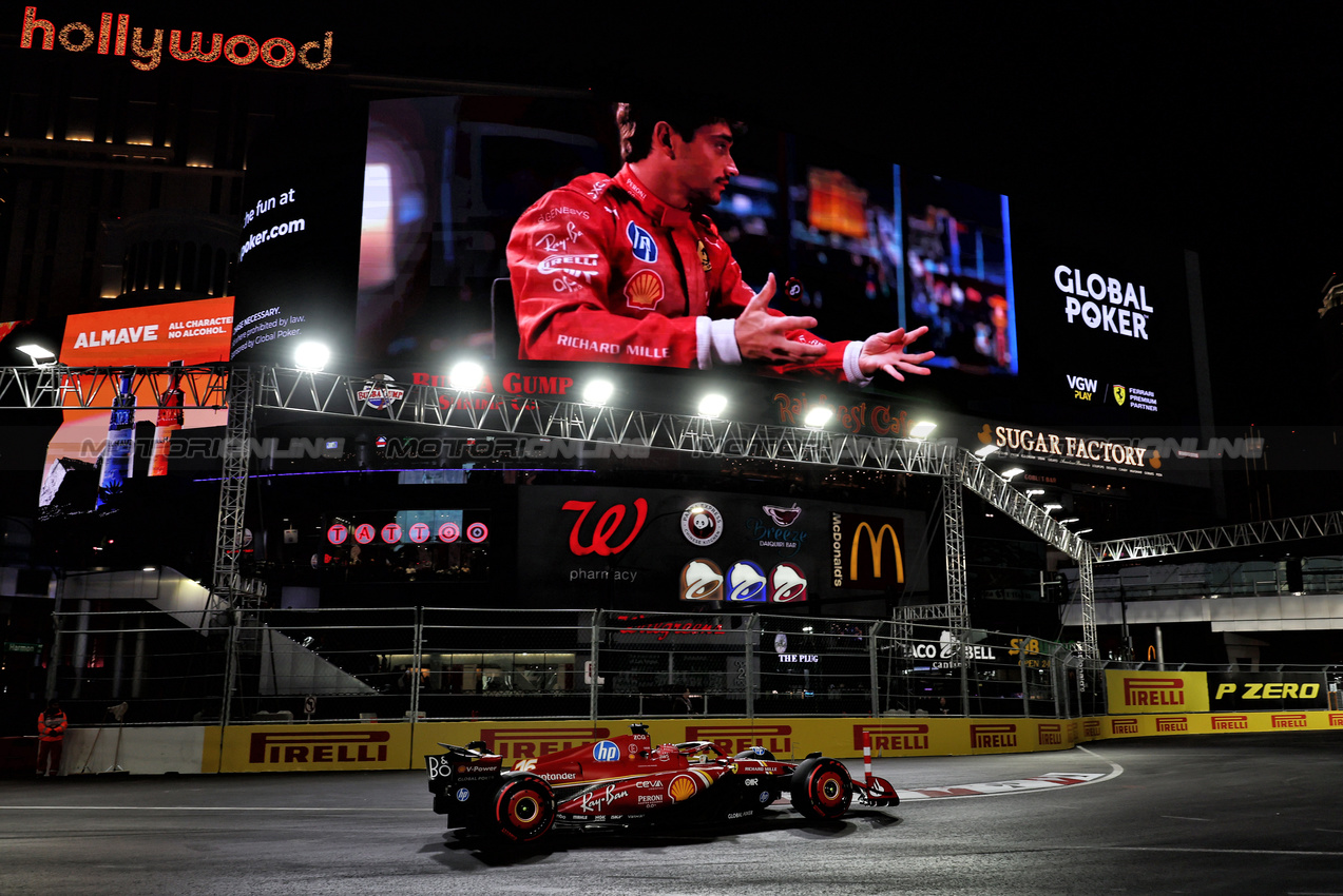 GP LAS VEGAS, Charles Leclerc (MON) Ferrari SF-24.

23.11.2024. Formula 1 World Championship, Rd 22, Las Vegas Grand Prix, Las Vegas, Nevada, USA, Gara Day.

- www.xpbimages.com, EMail: requests@xpbimages.com © Copyright: Moy / XPB Images