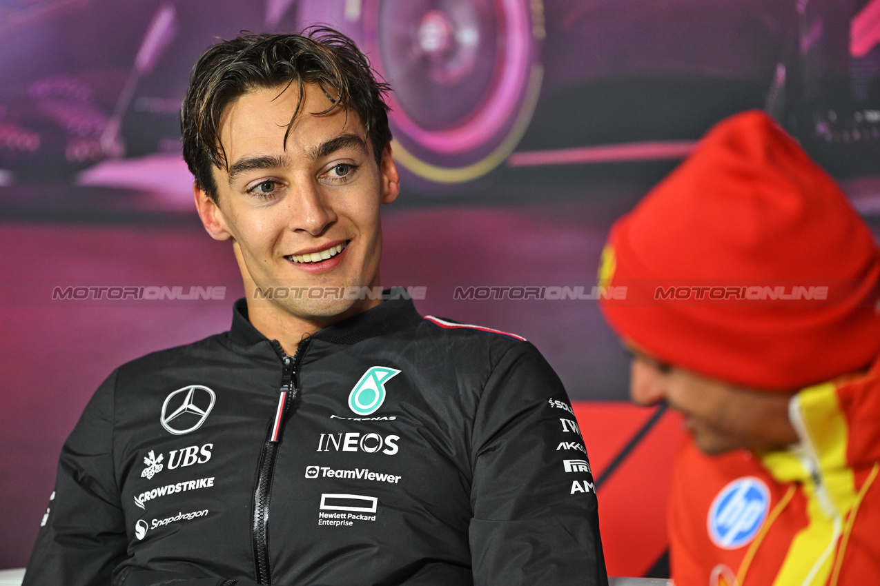 GP LAS VEGAS, George Russell (GBR) Mercedes AMG F1 in the post race FIA Press Conference.

23.11.2024. Formula 1 World Championship, Rd 22, Las Vegas Grand Prix, Las Vegas, Nevada, USA, Gara Day.

- www.xpbimages.com, EMail: requests@xpbimages.com © Copyright: Price / XPB Images