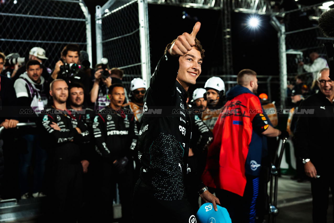 GP LAS VEGAS, Gara winner George Russell (GBR) Mercedes AMG F1 celebrates in parc ferme.

23.11.2024. Formula 1 World Championship, Rd 22, Las Vegas Grand Prix, Las Vegas, Nevada, USA, Gara Day.

- www.xpbimages.com, EMail: requests@xpbimages.com © Copyright: Bearne / XPB Images