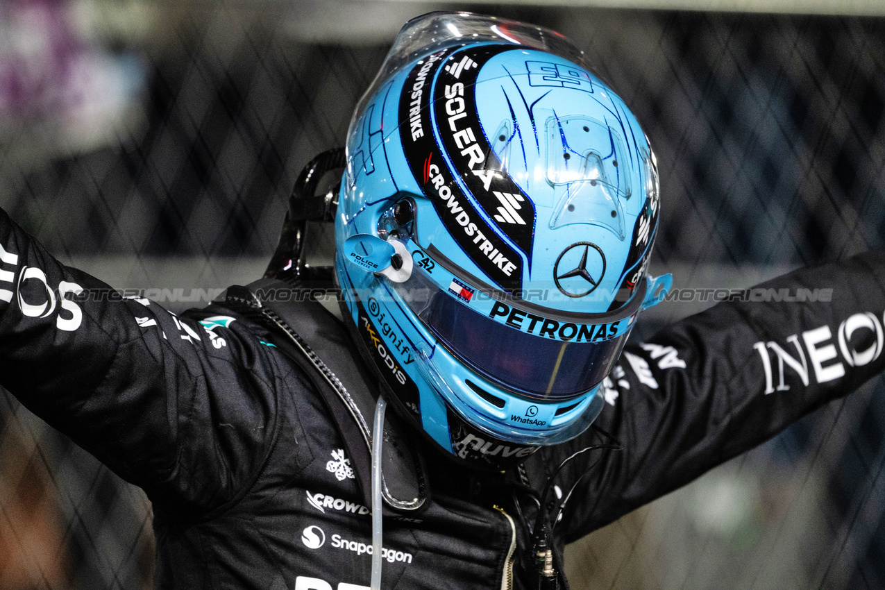 GP LAS VEGAS, Gara winner George Russell (GBR) Mercedes AMG F1 celebrates in parc ferme.

23.11.2024. Formula 1 World Championship, Rd 22, Las Vegas Grand Prix, Las Vegas, Nevada, USA, Gara Day.

- www.xpbimages.com, EMail: requests@xpbimages.com © Copyright: Price / XPB Images
