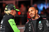 GP LAS VEGAS, (L to R): Valtteri Bottas (FIN) Sauber with Lewis Hamilton (GBR) Mercedes AMG F1 on the drivers' parade.

23.11.2024. Formula 1 World Championship, Rd 22, Las Vegas Grand Prix, Las Vegas, Nevada, USA, Gara Day.

- www.xpbimages.com, EMail: requests@xpbimages.com © Copyright: Price / XPB Images
