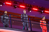 GP LAS VEGAS, The podium (L to R): Lewis Hamilton (GBR) Mercedes AMG F1, second; George Russell (GBR) Mercedes AMG F1, vincitore; Carlos Sainz Jr (ESP) Ferrari, third.

23.11.2024. Formula 1 World Championship, Rd 22, Las Vegas Grand Prix, Las Vegas, Nevada, USA, Gara Day.

- www.xpbimages.com, EMail: requests@xpbimages.com © Copyright: Batchelor / XPB Images